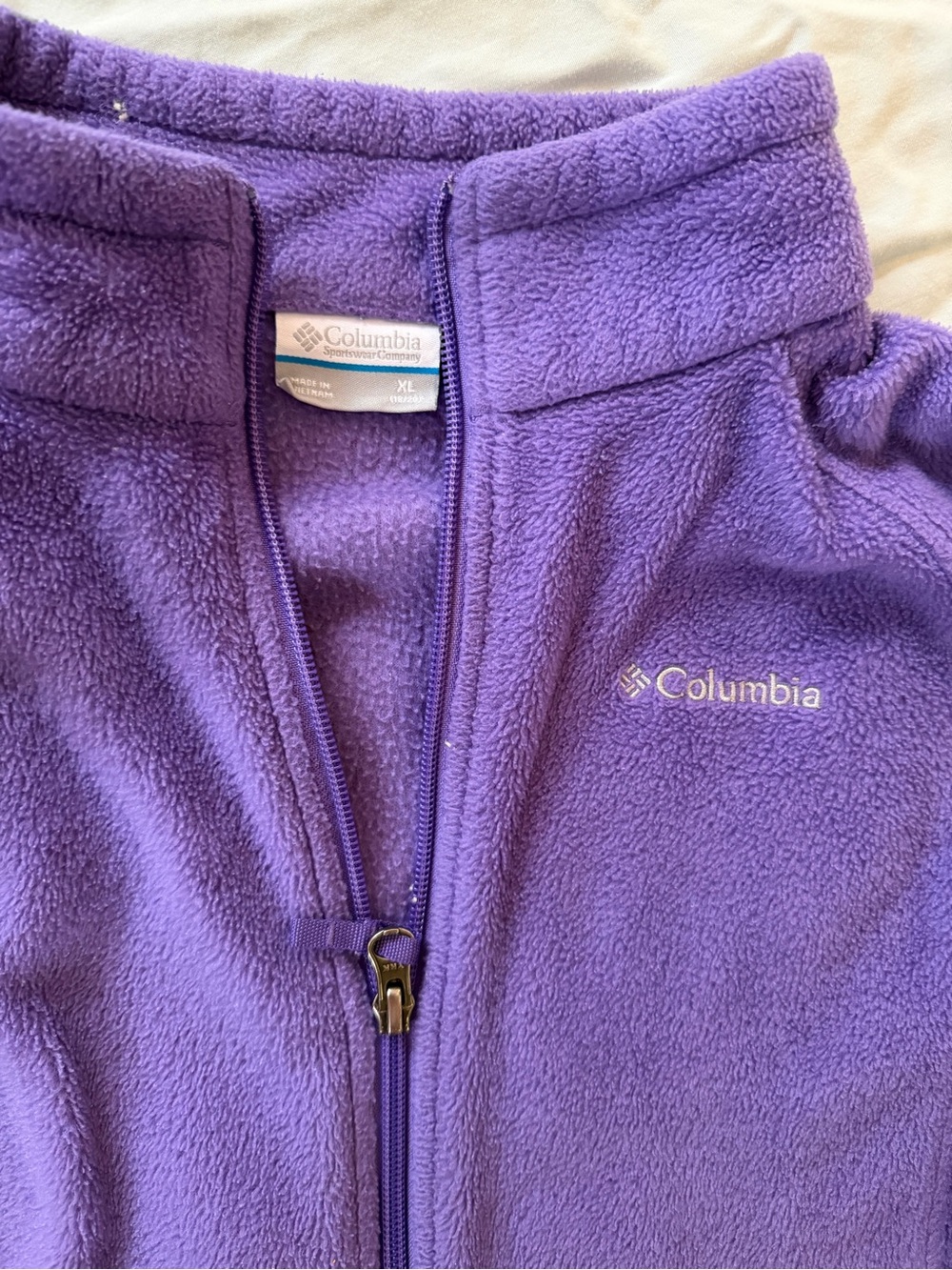 Columbia Youth XL Purple Fleece Zip-Up Jacket